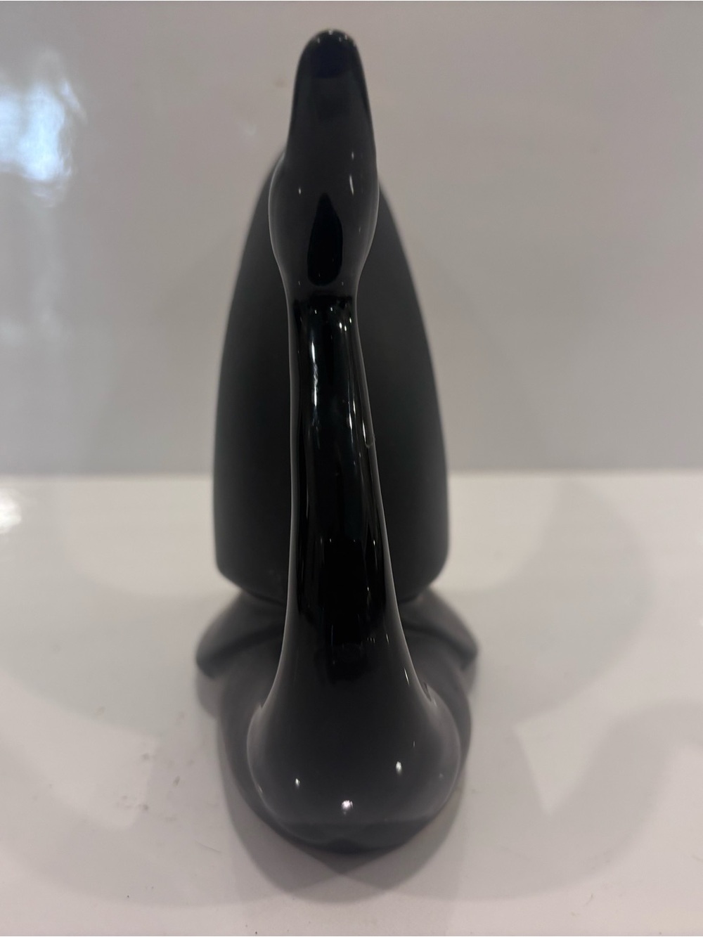 Vintage Mid-Century Modern Abstract Swan Ceramic Sculpture Blue Black MCM Decor - Picture 4 of 7